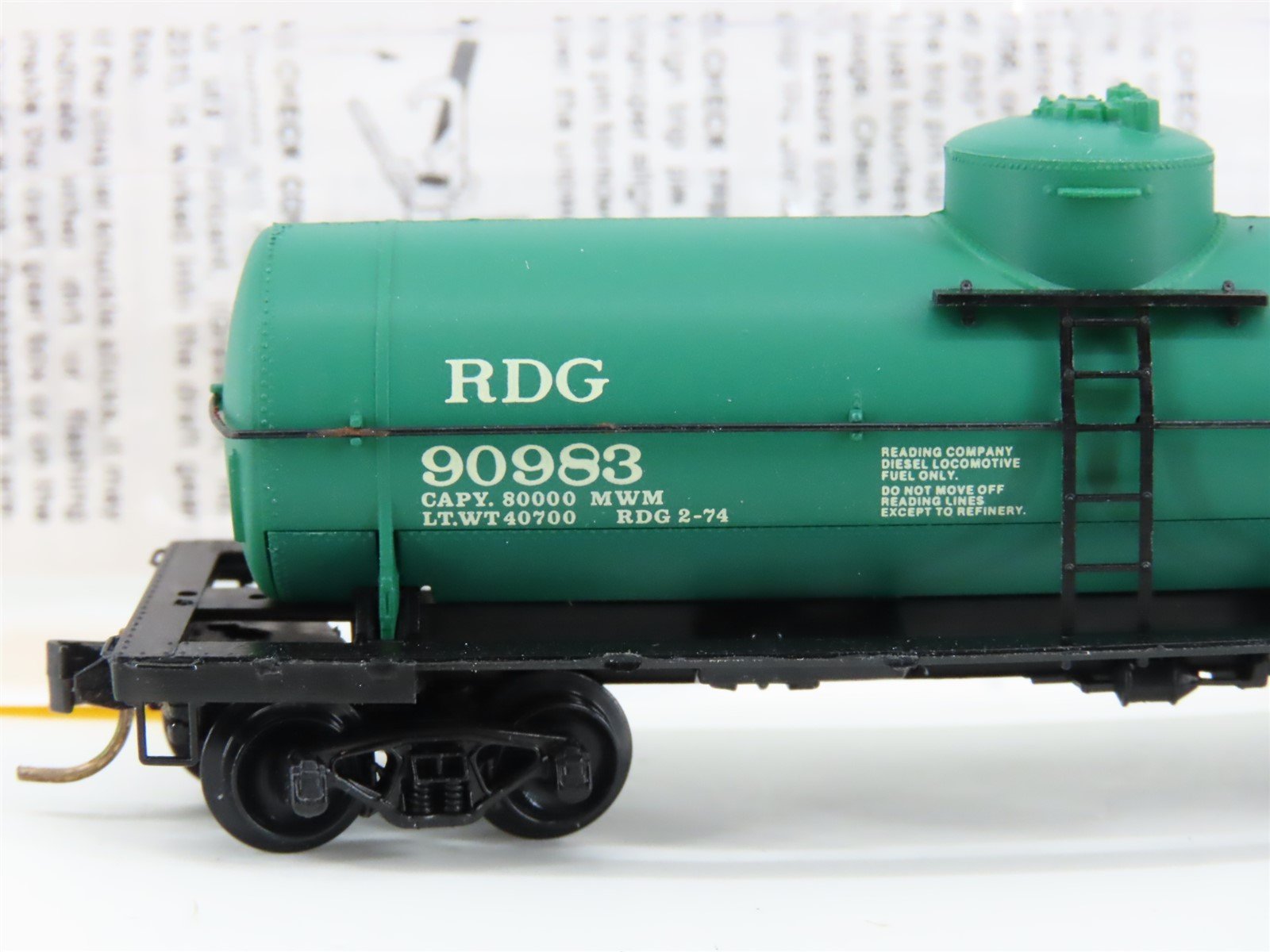 N Scale Micro-Trains MTL 65350 RDG Reading 39' Single Dome Tank Car #90983