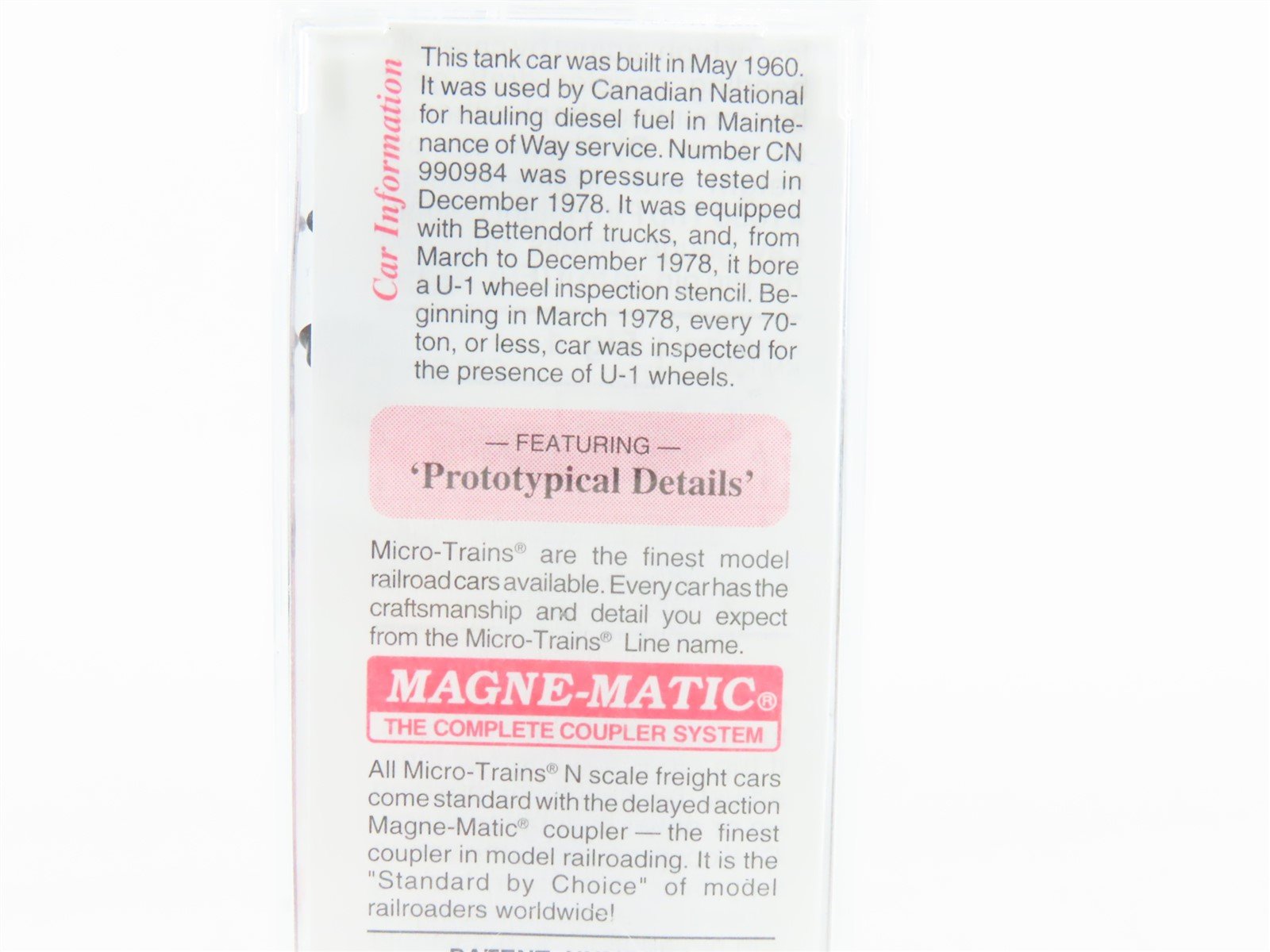 N Micro-Trains MTL 65560 CN Canadian National 39' Single Dome Tank Car 990894