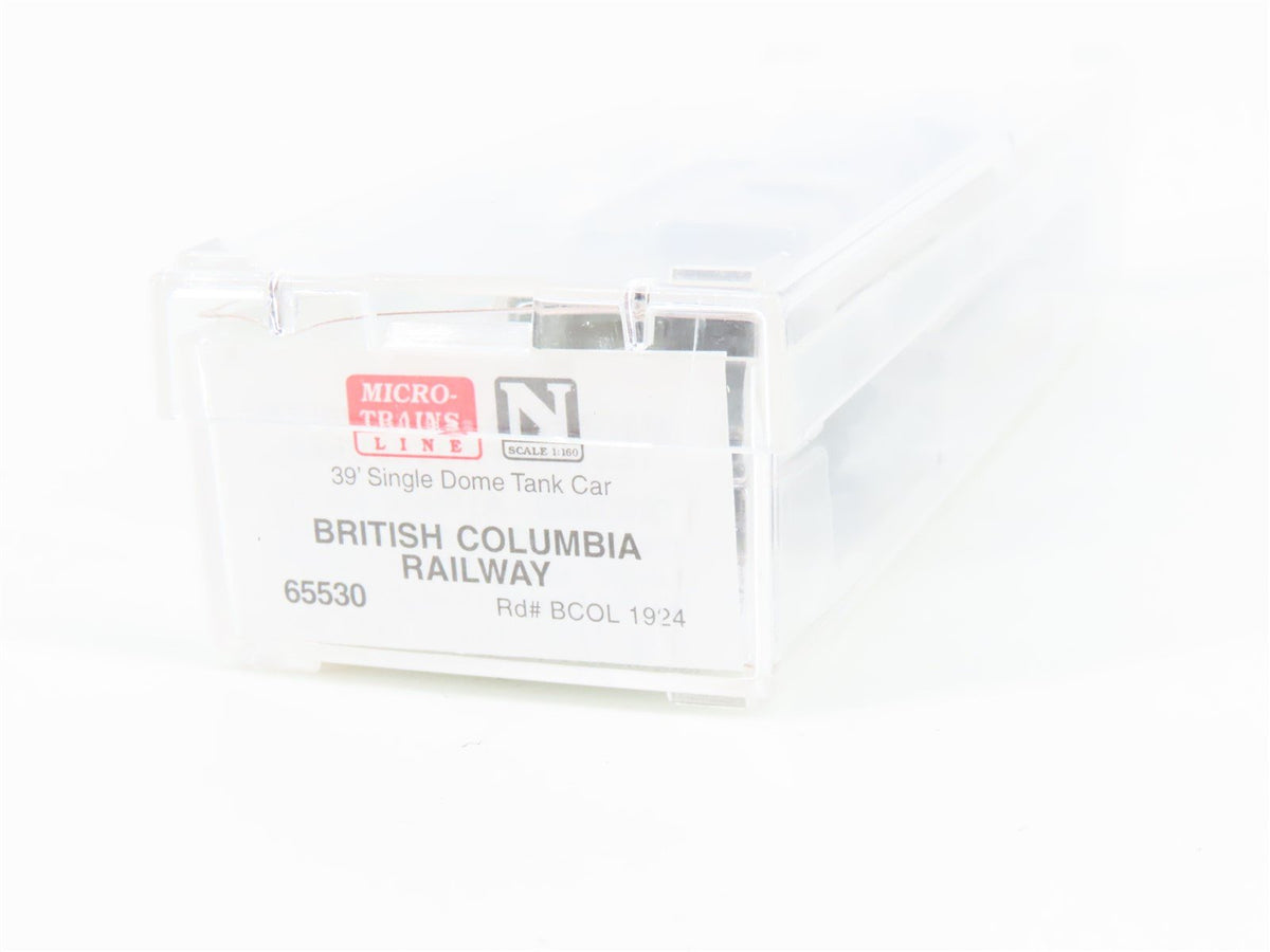 N Scale Micro-Trains MTL 65530 BCOL British Columbia Railway 39&#39; Tank Car #1924