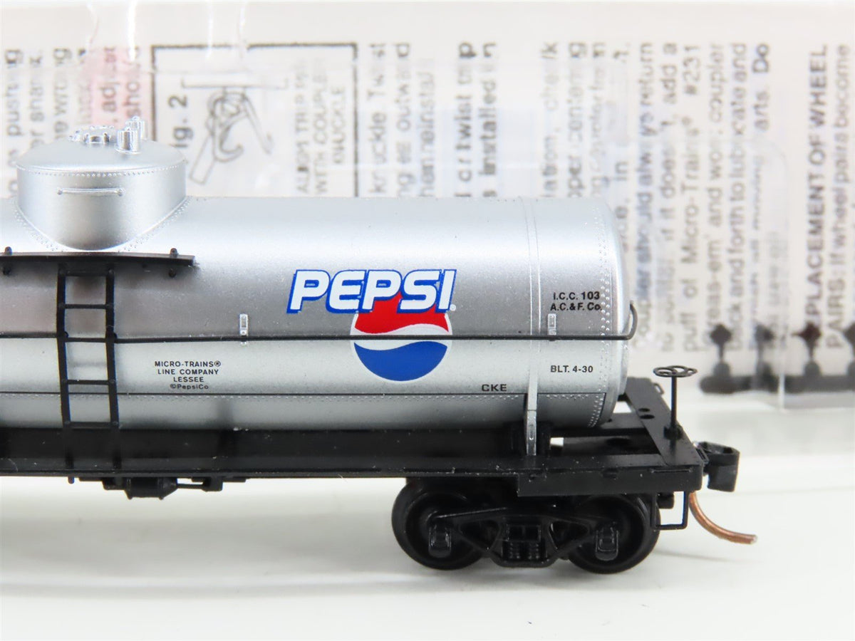 N Scale Micro-Trains MTL 65450 PC Pepsi-Cola 39&#39; Single Dome Tank Car #6508