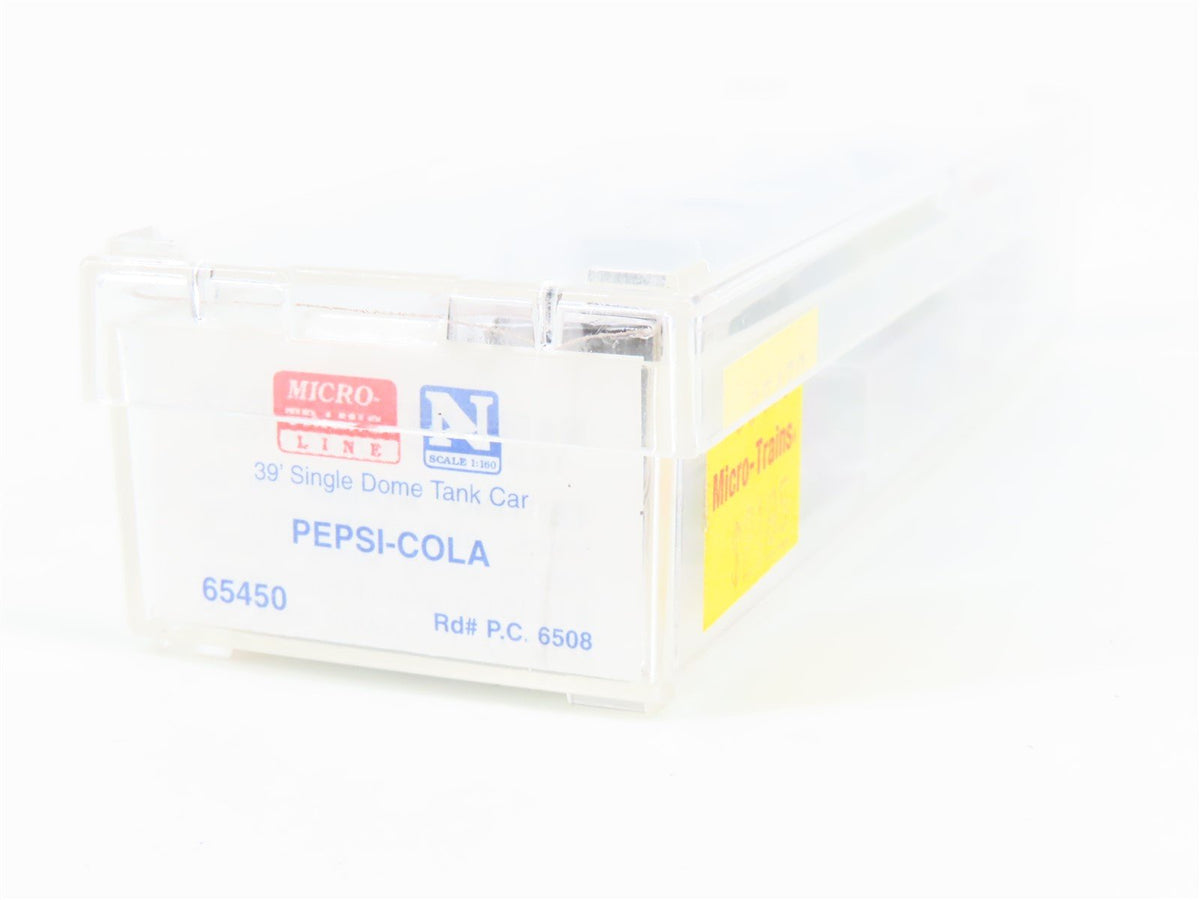 N Scale Micro-Trains MTL 65450 PC Pepsi-Cola 39&#39; Single Dome Tank Car #6508