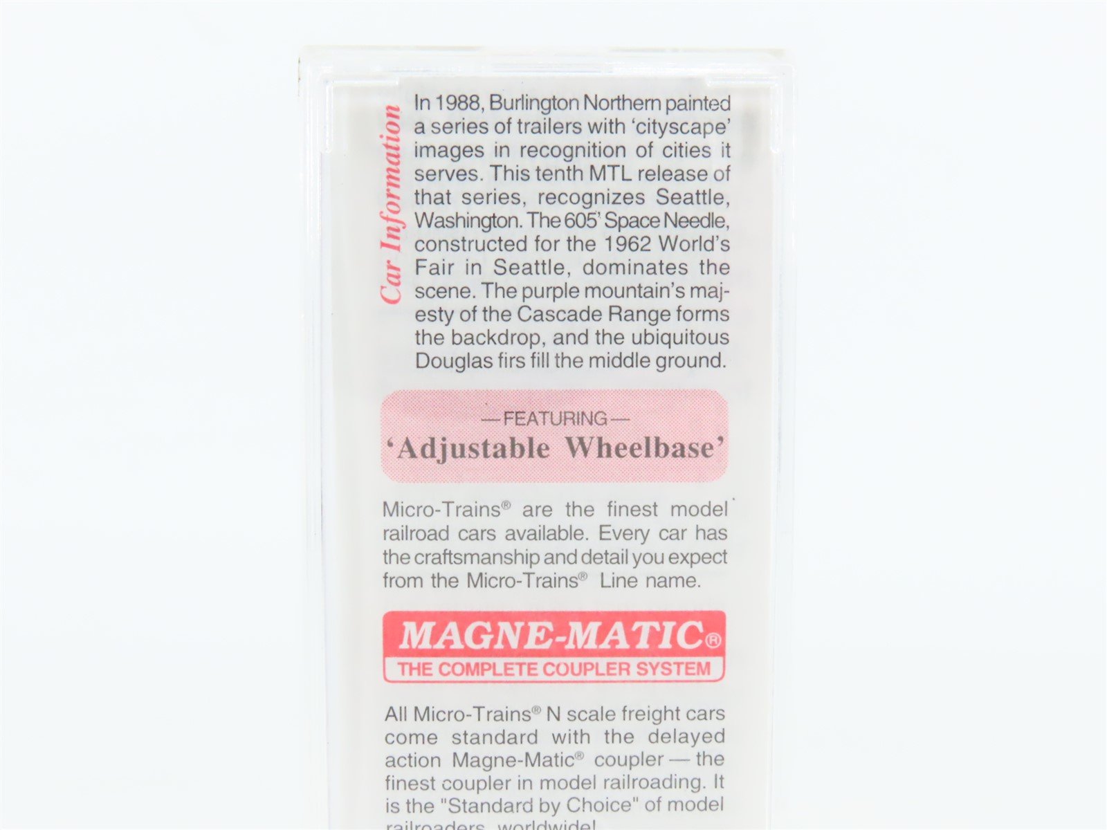 N Scale Micro-Trains MTL 67200 BN Intermodal Seattle 45' Trailer BNZ 237801