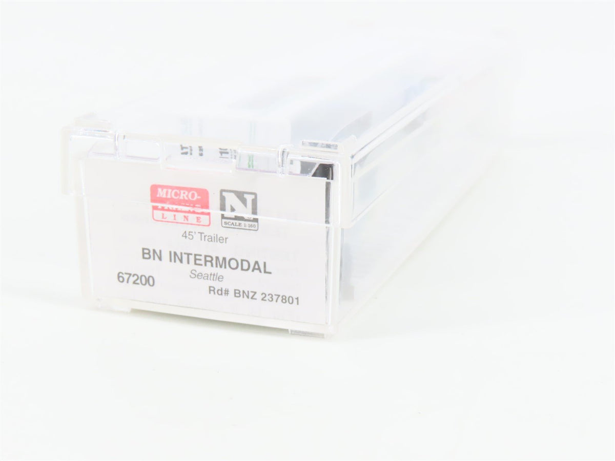 N Scale Micro-Trains MTL 67200 BN Intermodal Seattle 45&#39; Trailer BNZ 237801