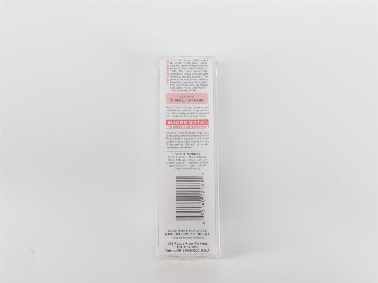 N Scale Micro-Trains MTL 67180 BN Intermodal Dallas 45' Trailer BNZ 237833
