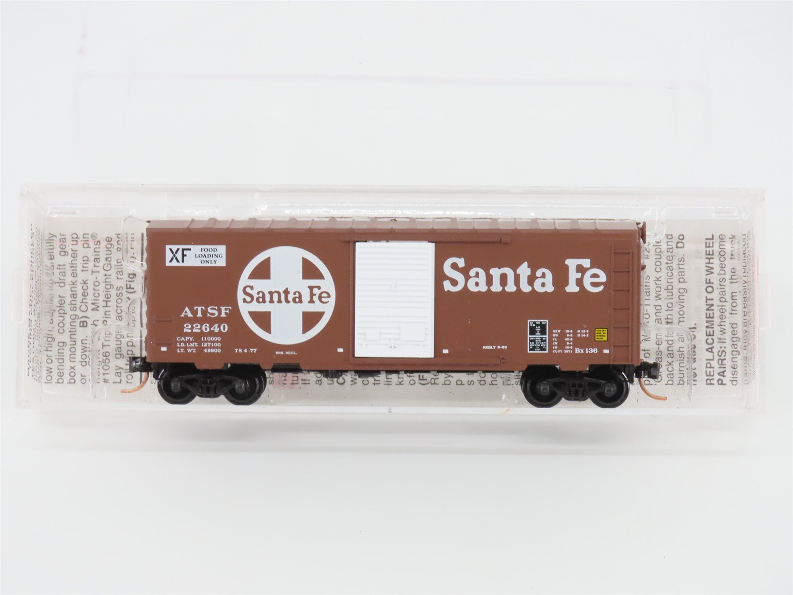 N Scale Micro-Trains MTL 73010 ATSF Santa Fe 40' Single Door Box Car 22640