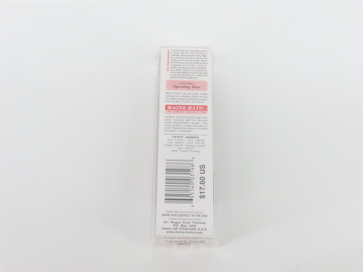 N Scale Micro-Trains MTL 73010 ATSF Santa Fe 40&#39; Single Door Box Car 22640