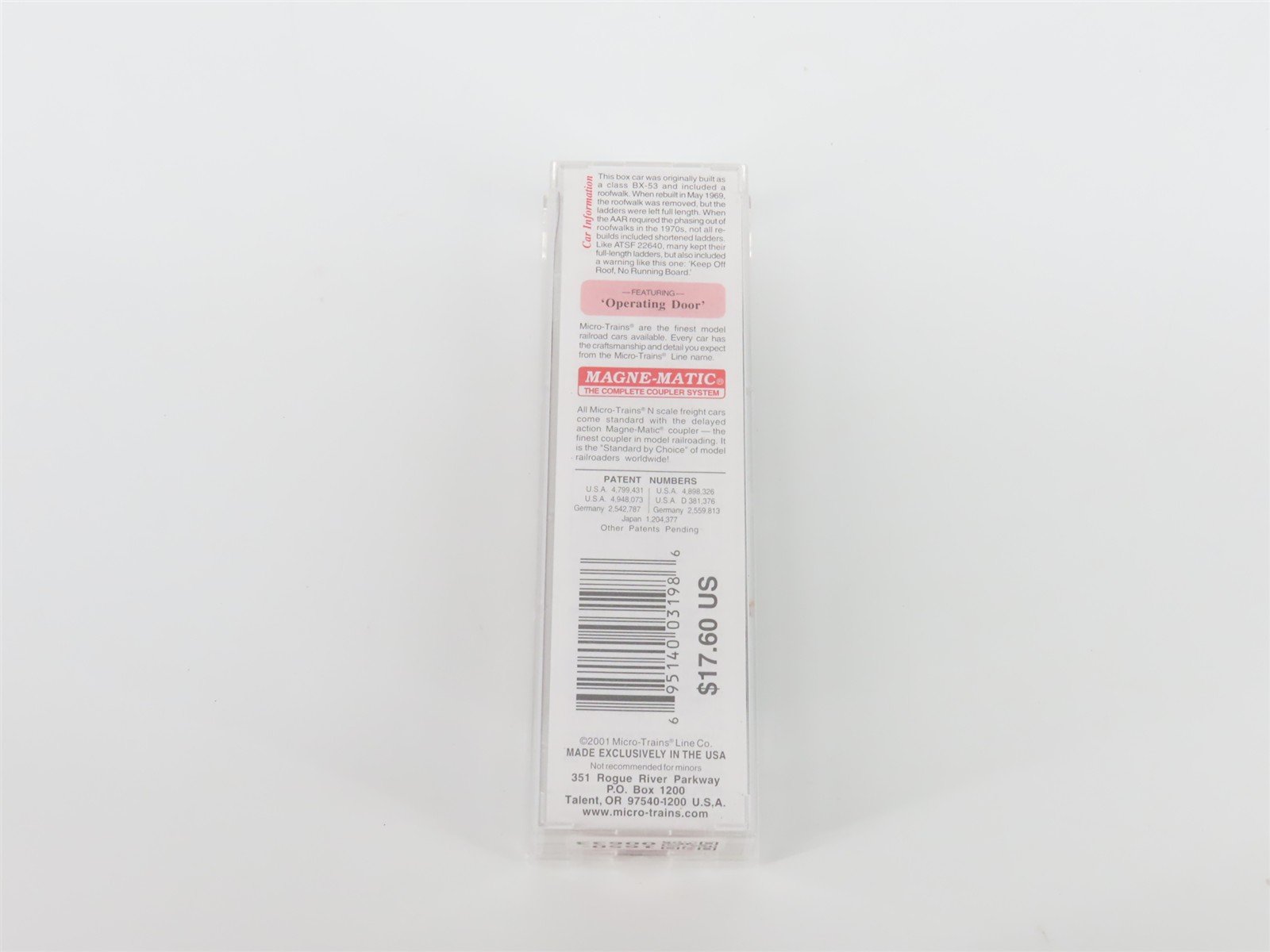 N Scale Micro-Trains MTL 73010 ATSF Santa Fe 40' Single Door Box Car 22640