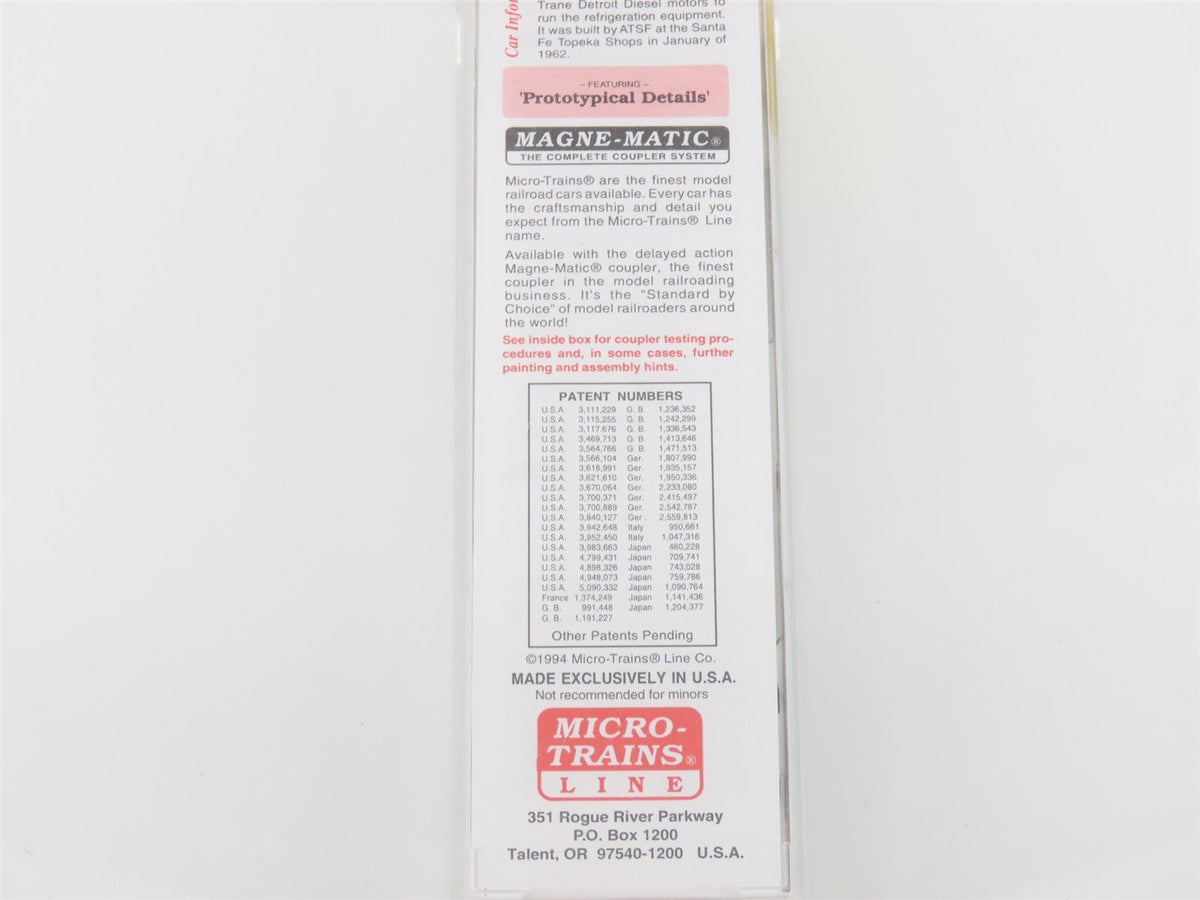 N Scale Micro-Trains MTL 70070 ATSF Santa Fe SFRC 51&#39; Rib Side Reefer 1707