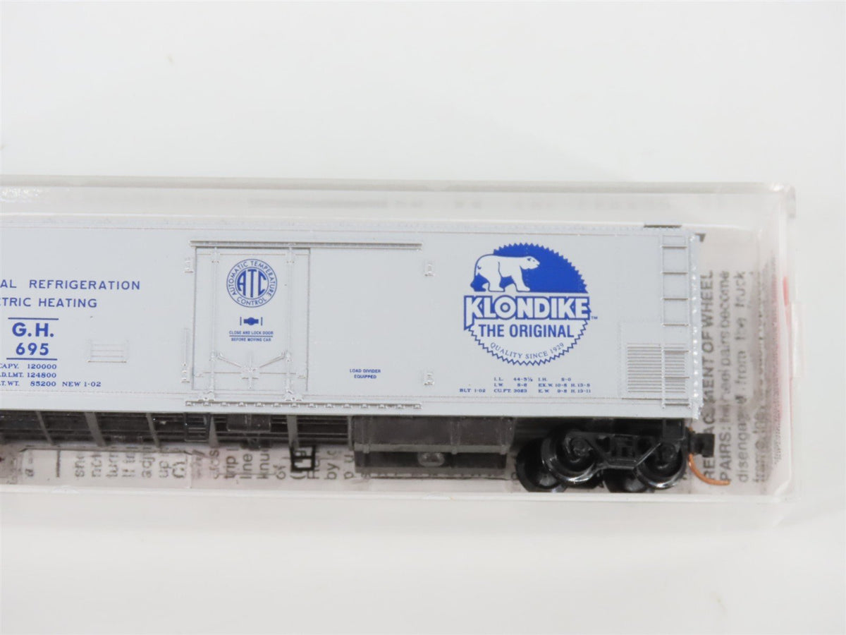 N Scale Micro-Trains MTL 69160 GH Klondike Bar 51&#39; Rivet Side Reefer #696