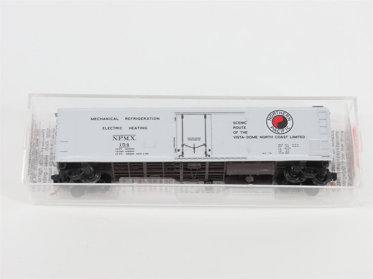 N Scale Micro-Trains MTL 69150 NPMX Northern Pacific 51&#39; Rivet Side Reefer #154