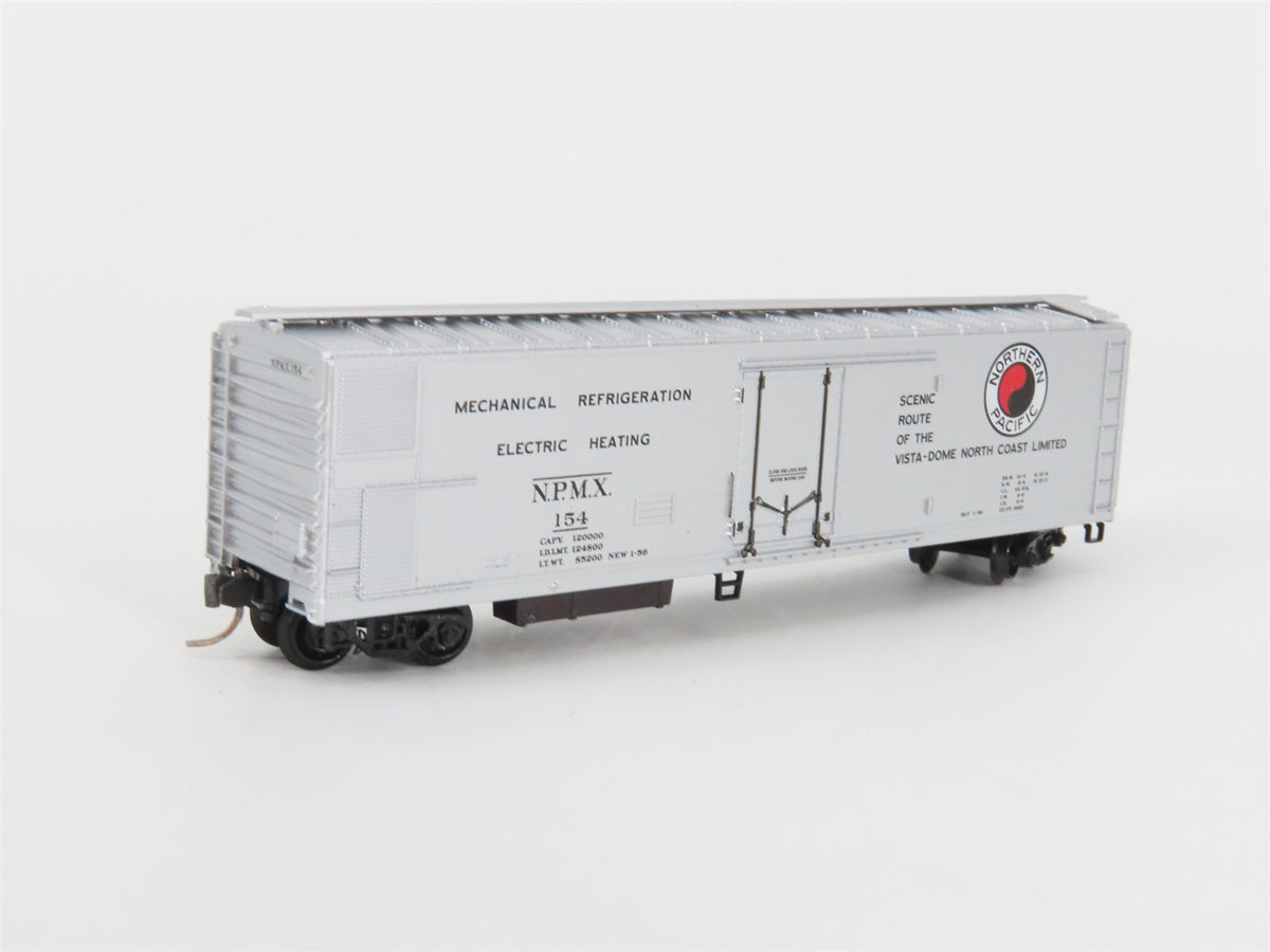 N Scale Micro-Trains MTL 69150 NPMX Northern Pacific 51&#39; Rivet Side Reefer #154