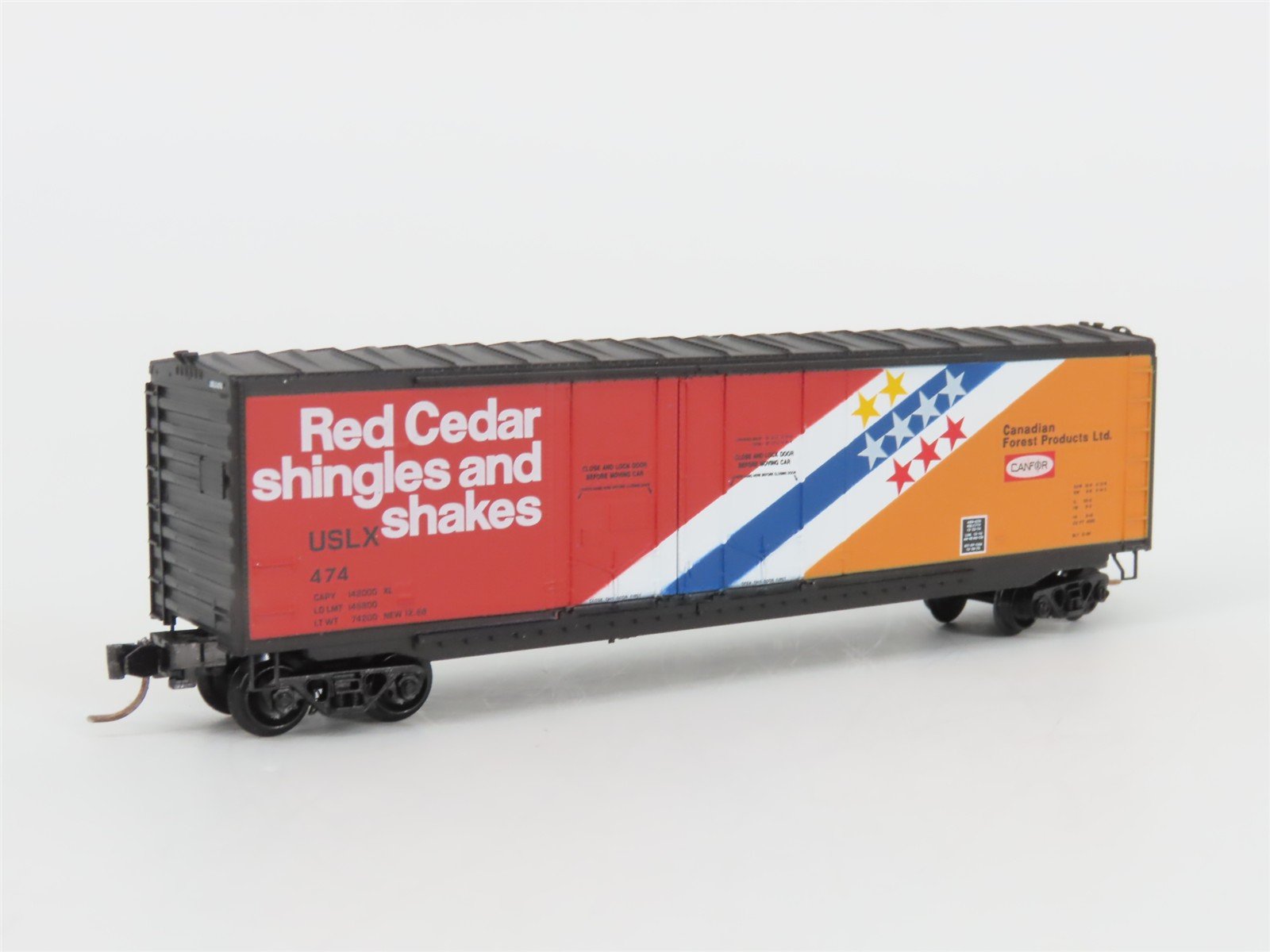 N Scale Micro-Trains MTL 75060 USLX Canadian Forest Products 50' Box Car #474