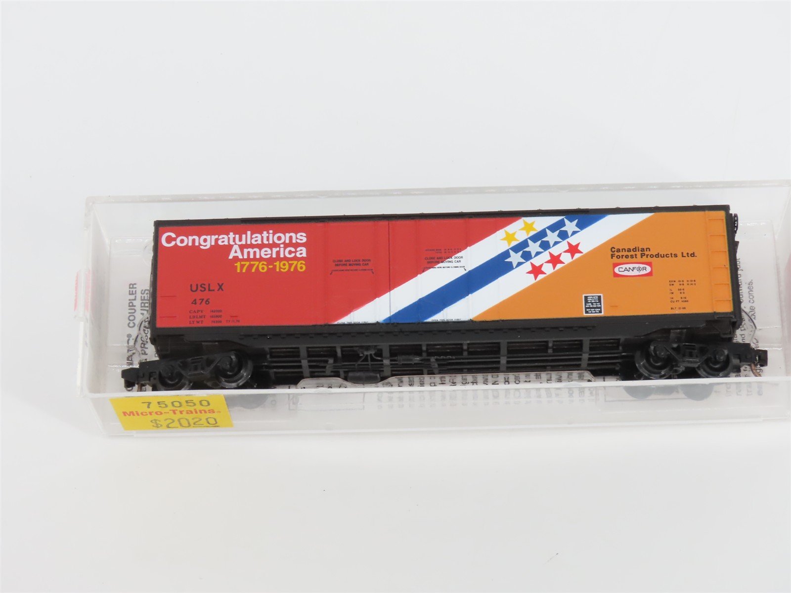 N Scale Micro-Trains MTL 75050 USLX Canadian Forest Products 50' Box Car #476