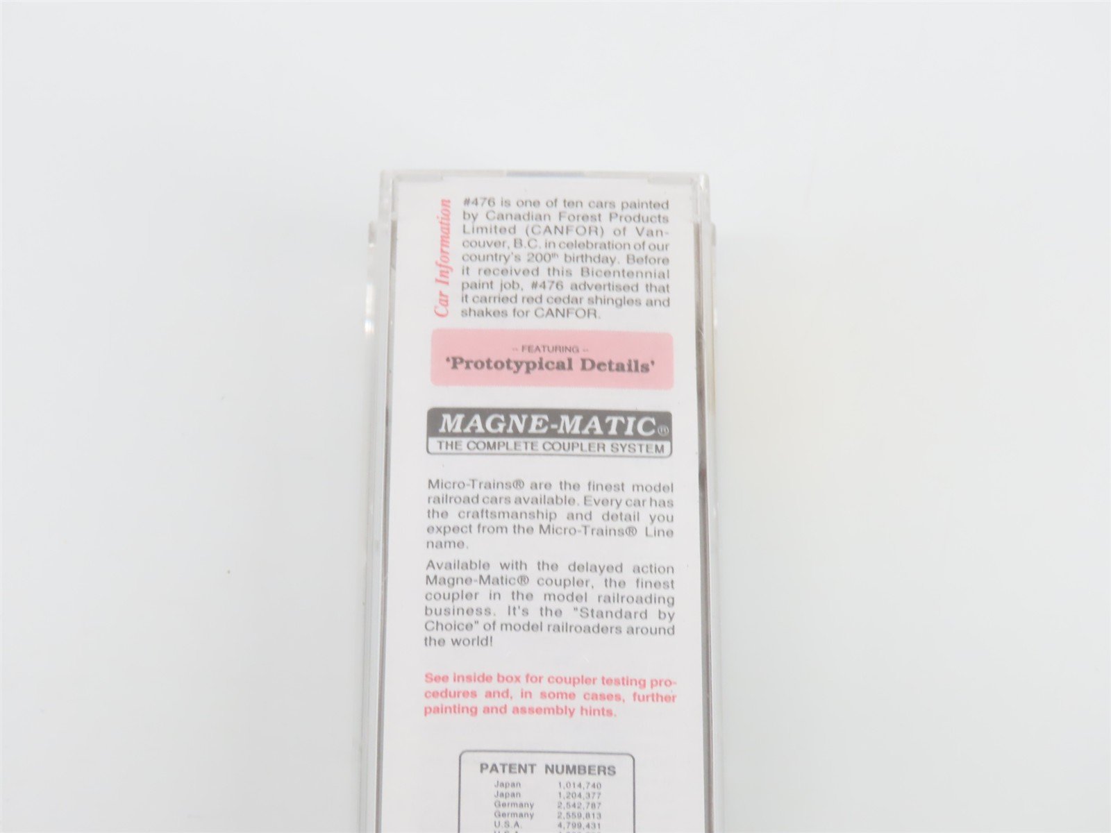 N Scale Micro-Trains MTL 75050 USLX Canadian Forest Products 50' Box Car #476