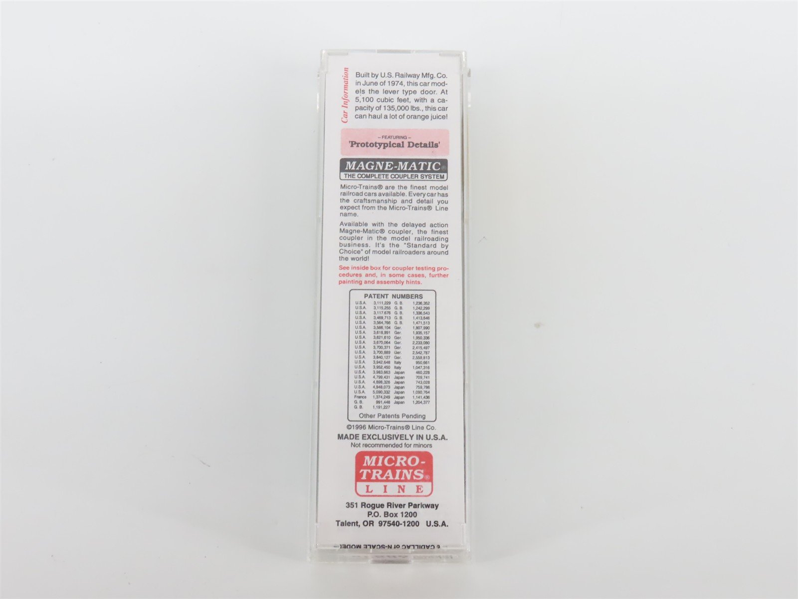 N Micro-Trains MTL 75040 USLX Tropicana 50' Double Plug Door Box Car #13085