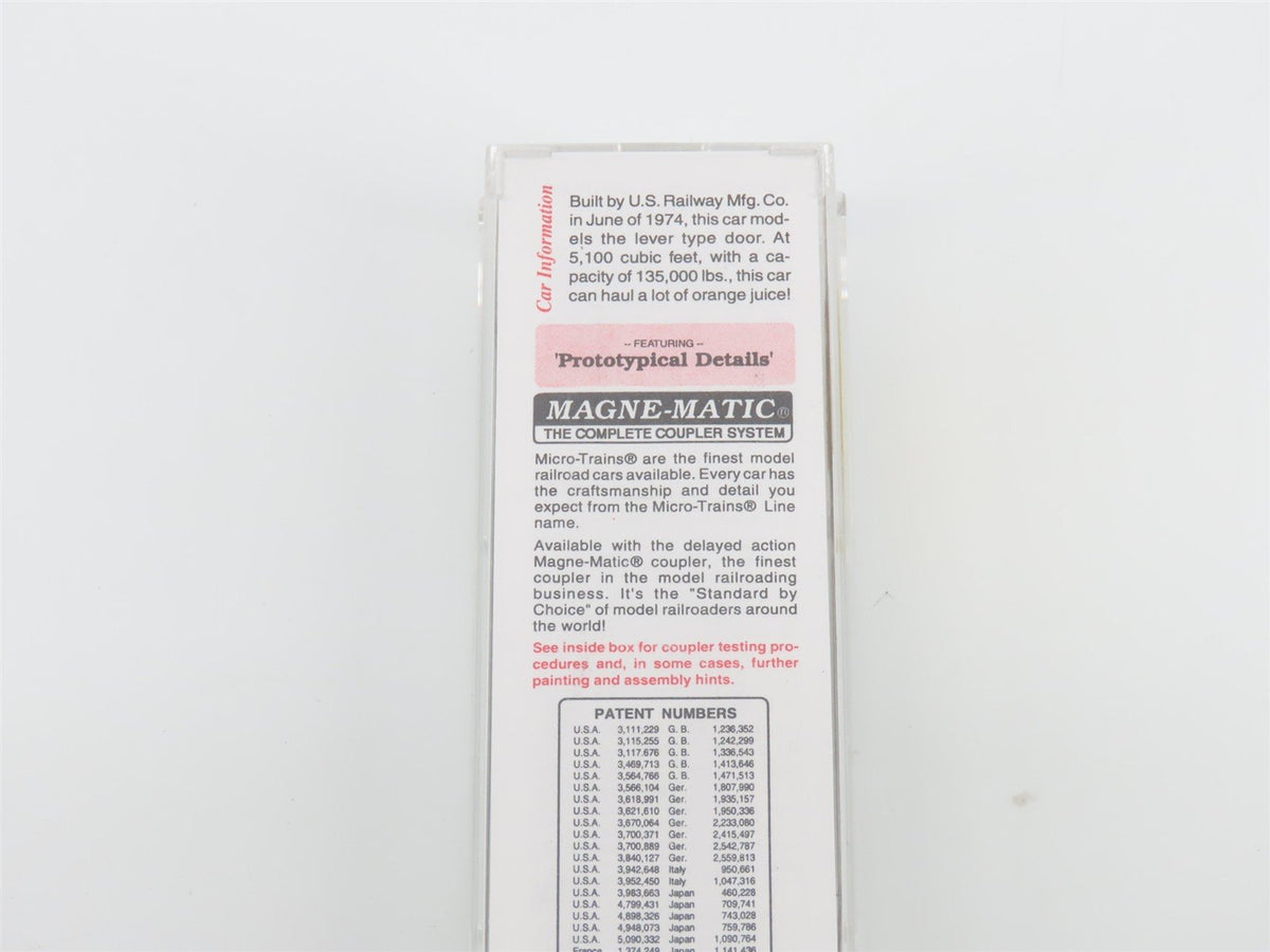 N Micro-Trains MTL 75040 USLX Tropicana 50&#39; Double Plug Door Box Car #13085