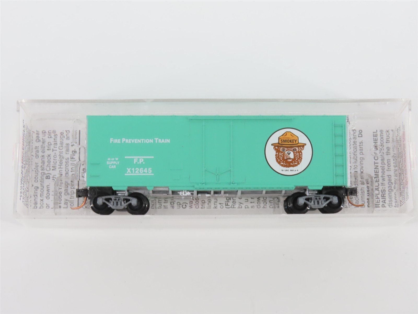 N Micro-Trains MTL 74050 FP Fire Prevention Train Smokey Bear 40' Box Car #12645