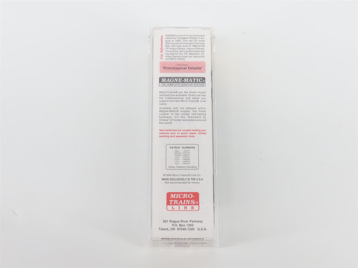 N Scale Micro-Trains MTL 74040 CP Canadian Pacific 40&#39; Box Car #285606