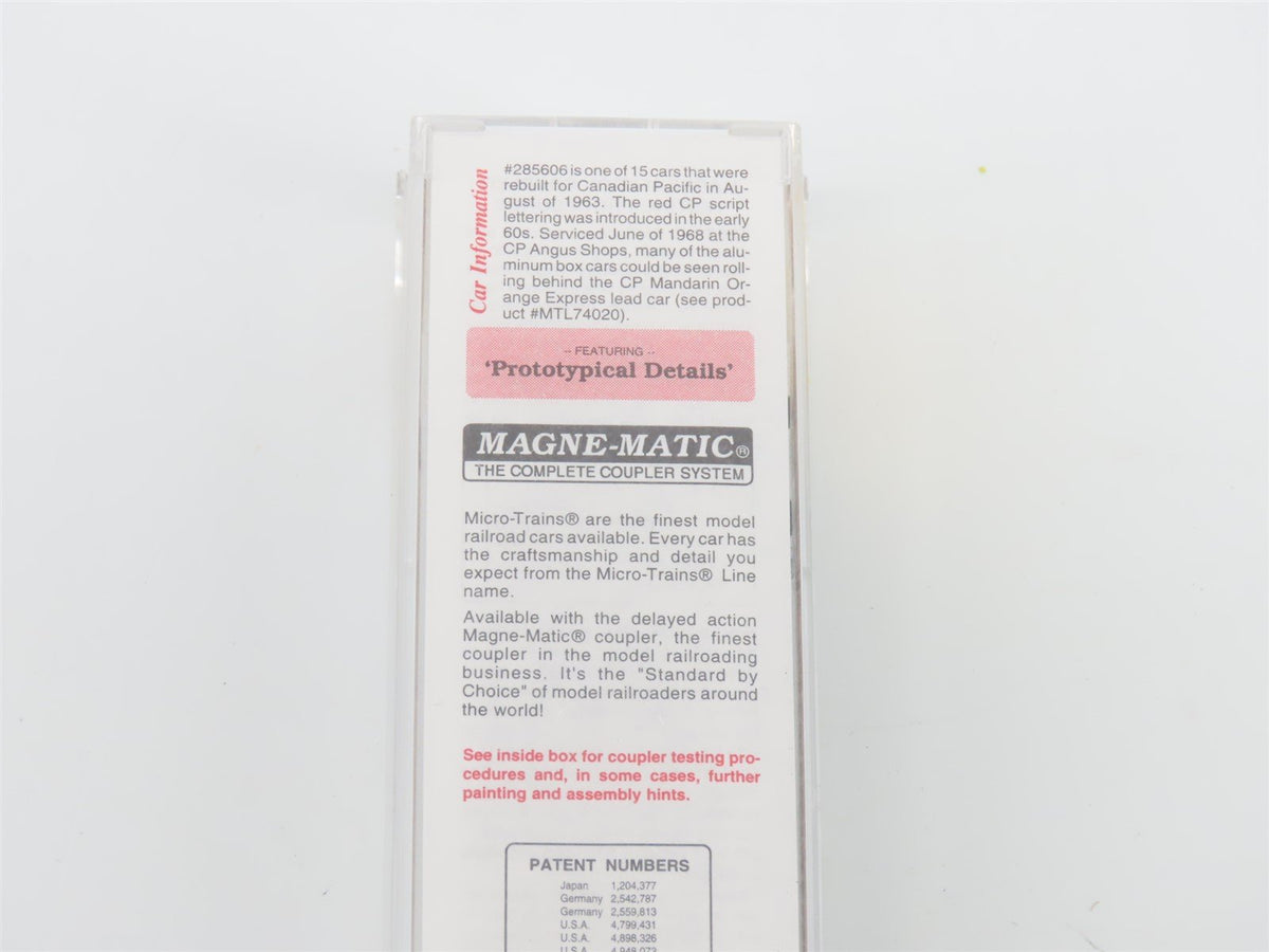 N Scale Micro-Trains MTL 74040 CP Canadian Pacific 40&#39; Box Car #285606