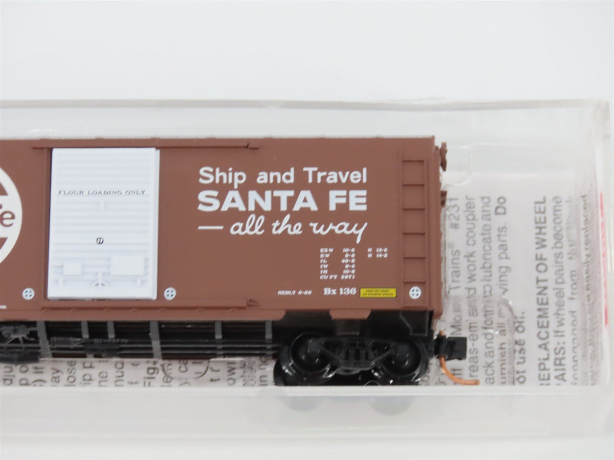 N Scale Micro-Trains MTL 73040 ATSF Santa Fe &quot;Ship And Travel&quot; 40&#39; Boxcar #39834