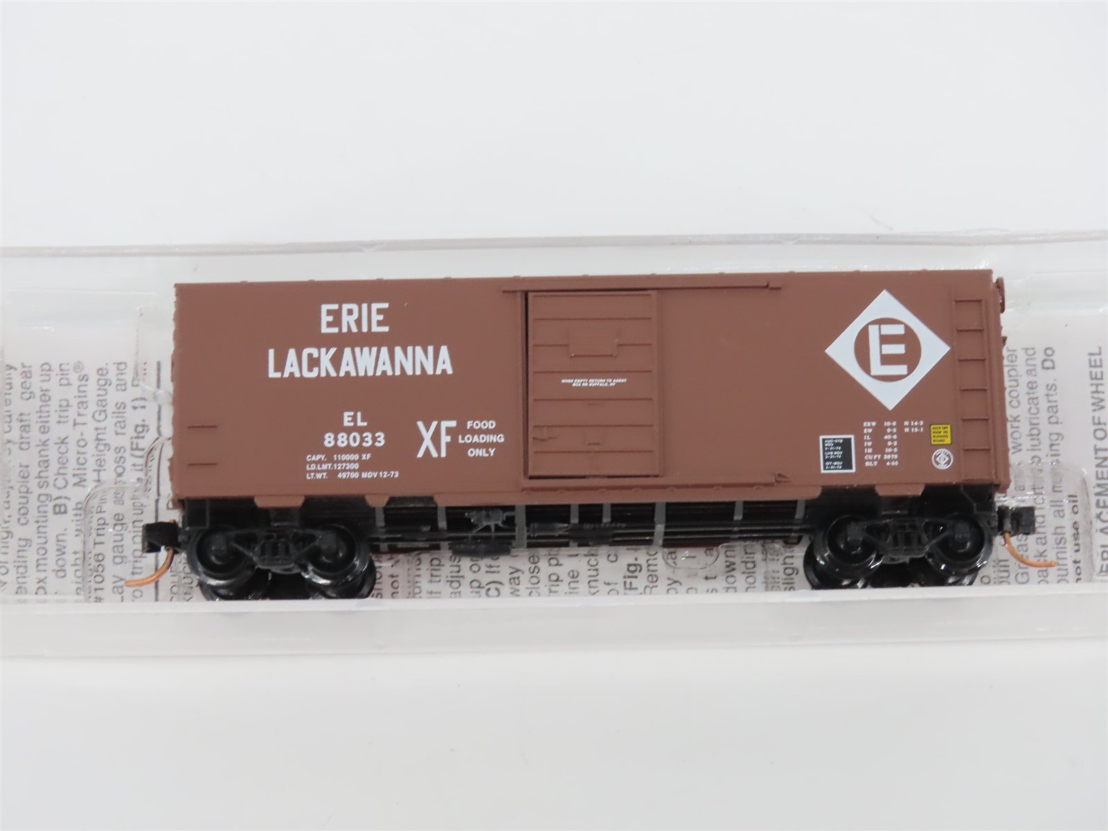 N Scale Micro-Trains MTL 73030 EL Erie Lackawanna 40' Single Door Box Car #88033