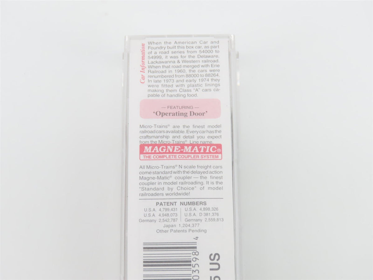 N Scale Micro-Trains MTL 73030 EL Erie Lackawanna 40&#39; Single Door Box Car #88033