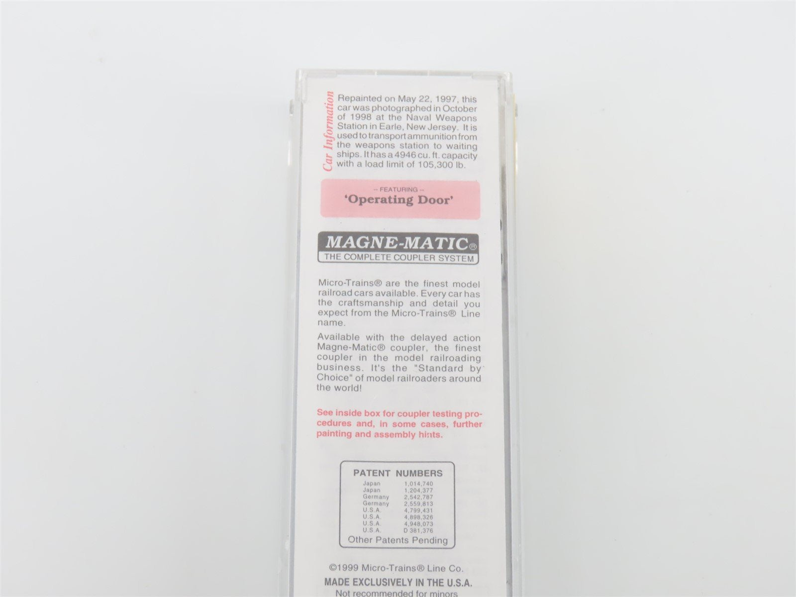 N Micro-Trains MTL 77040 USN United States Navy 50 Single Door Box Car 61-05146