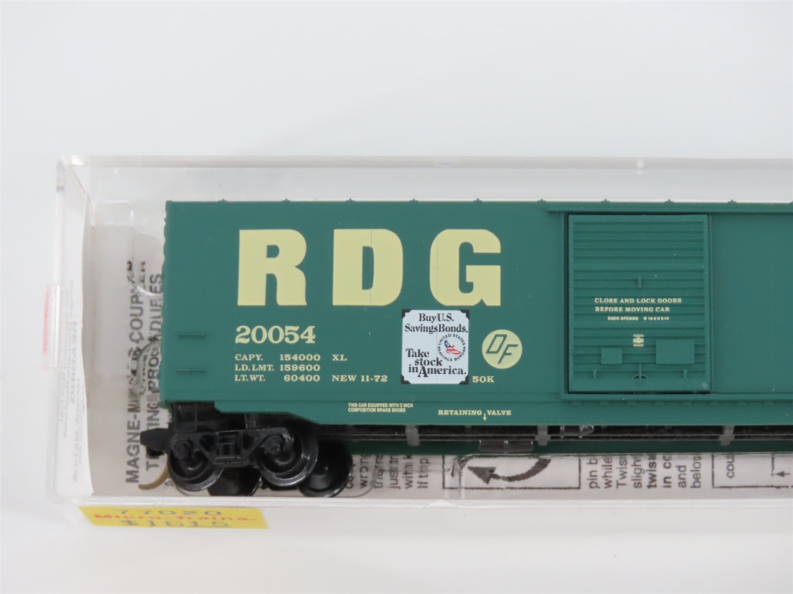 N Scale Micro-Trains MTL 77020 RDG Reading 50' Single Door Box Car #20054