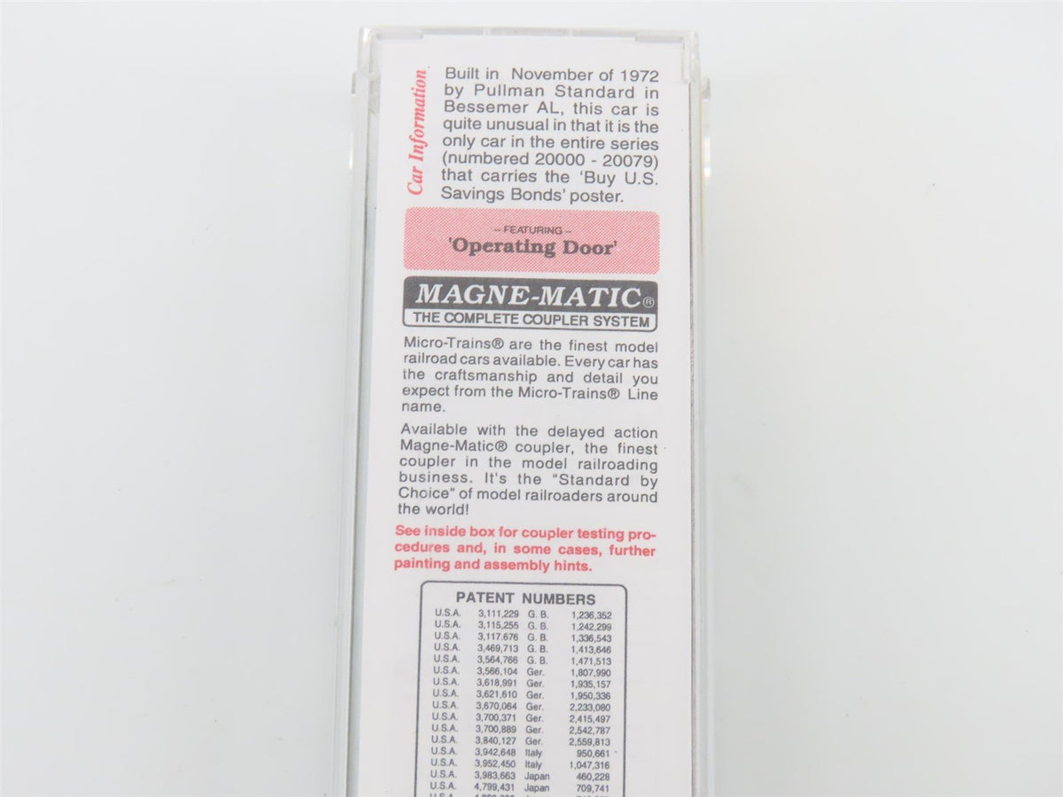 N Scale Micro-Trains MTL 77020 RDG Reading 50&#39; Single Door Box Car #20054