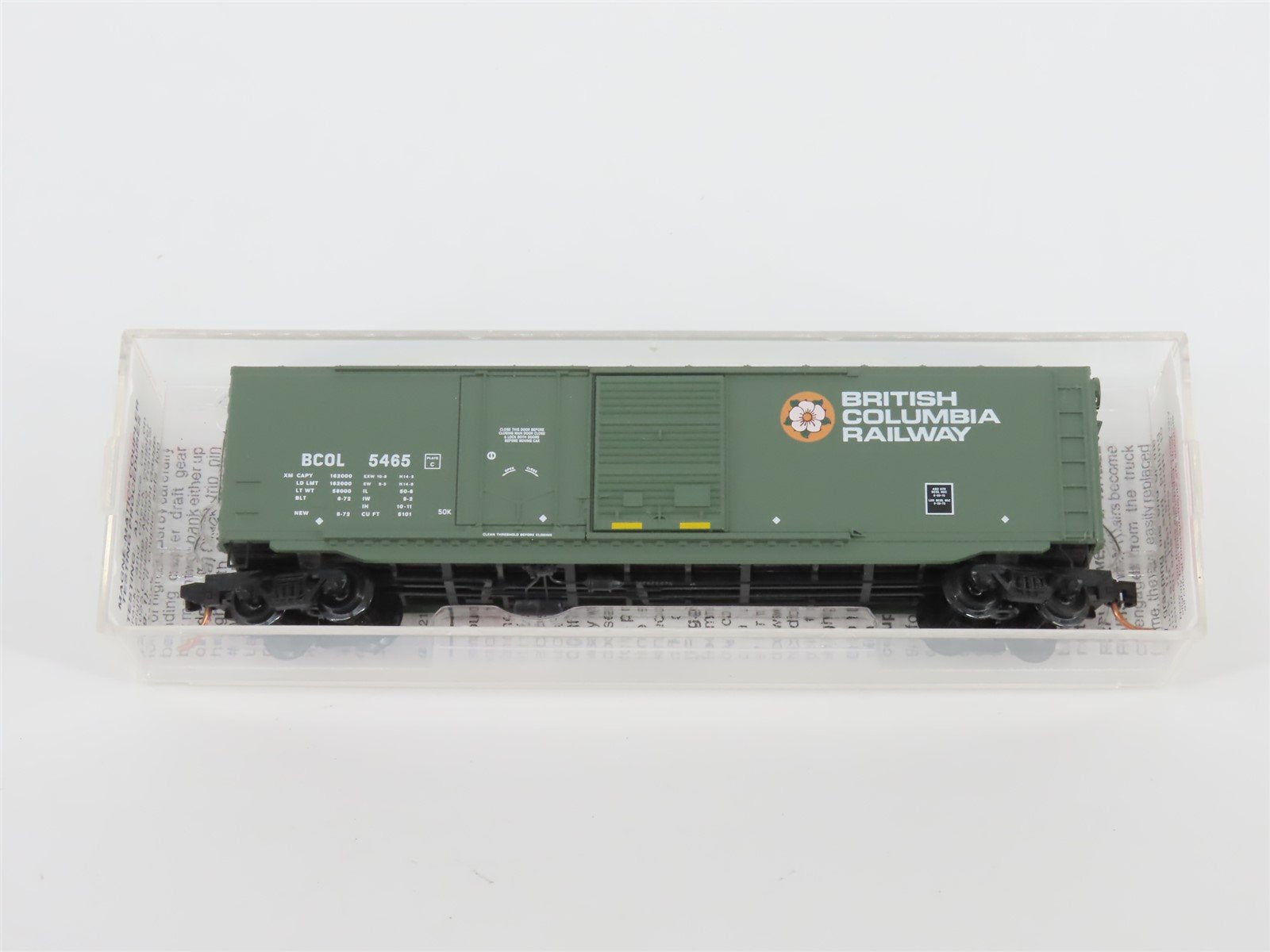 N Scale Micro-Trains MTL 76050 BCOL British Columbia Railway 50' Box Car #5465