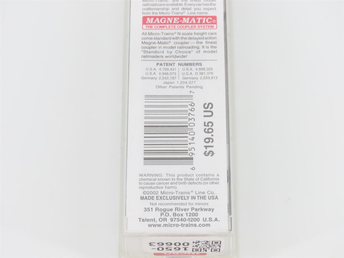 N Scale Micro-Trains MTL 76050 BCOL British Columbia Railway 50&#39; Box Car #5465