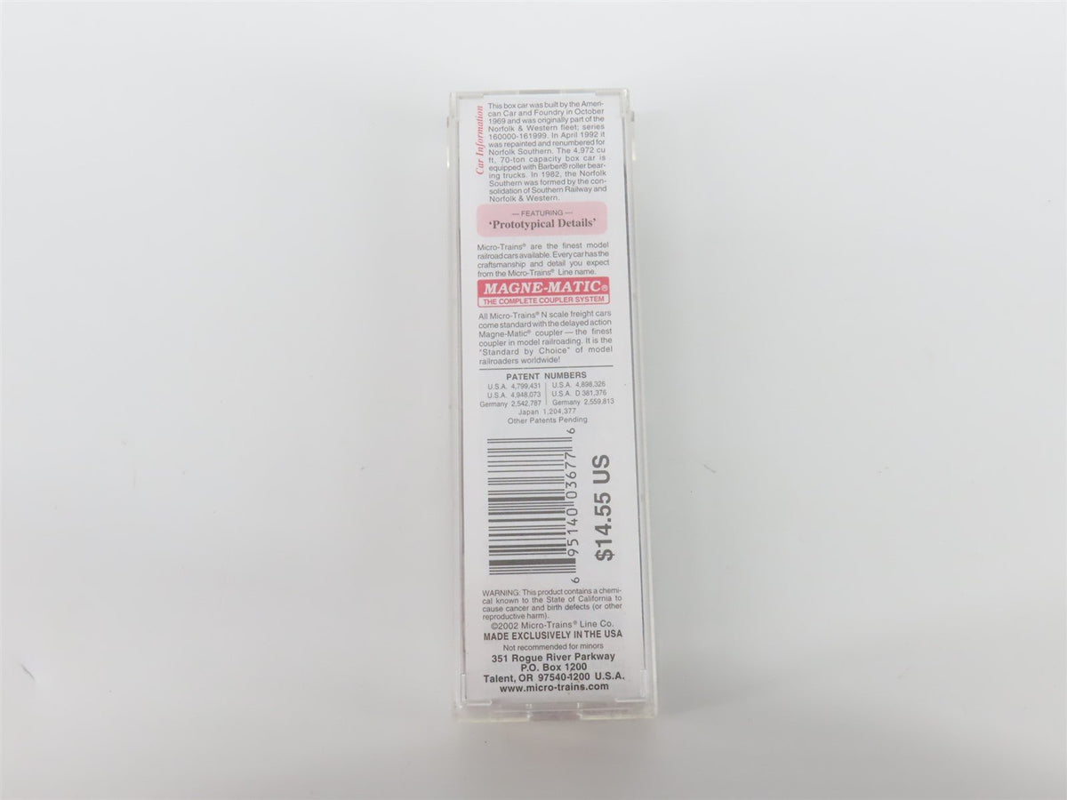 N Micro-Trains MTL 75110 NS Norfolk Southern Double Plug Door Box Car #455350