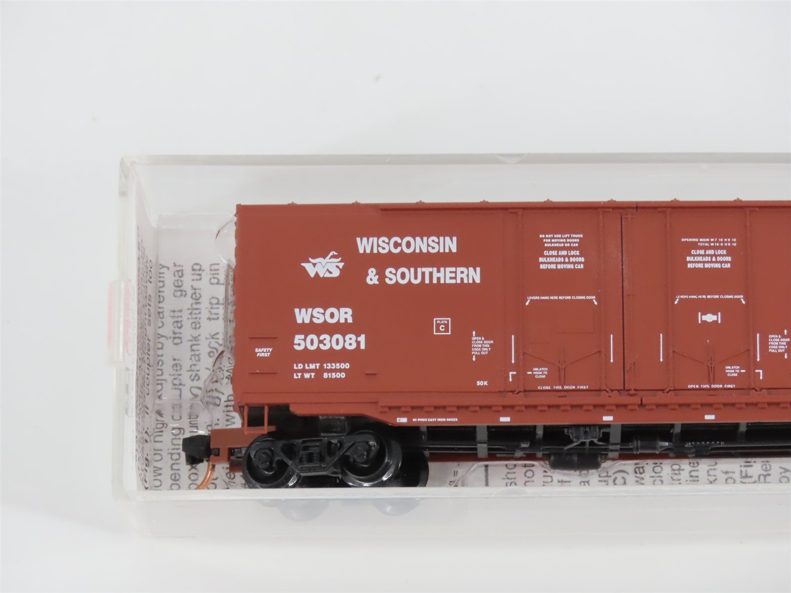 N Micro-Trains MTL 75080 WSOR Wisconsin & Southern 9/11 Double Door Boxcar