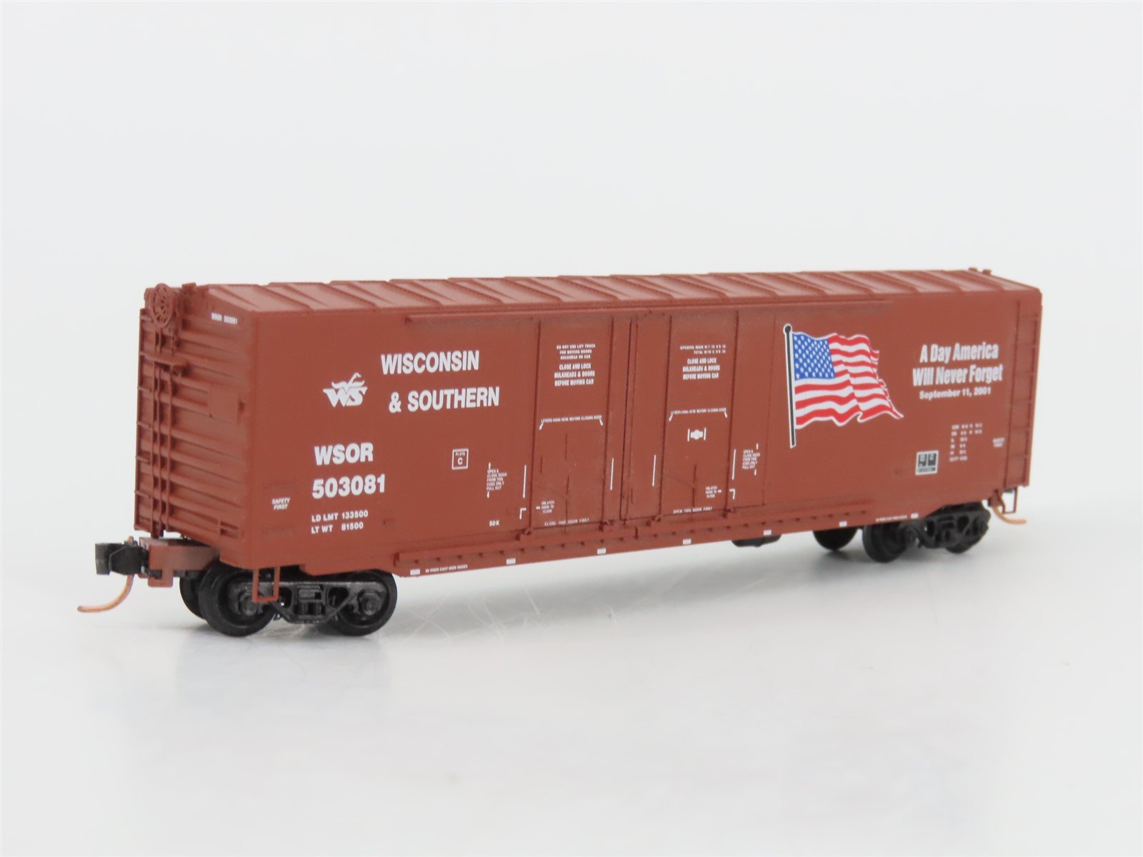 N Micro-Trains MTL 75080 WSOR Wisconsin & Southern 9/11 Double Door Boxcar