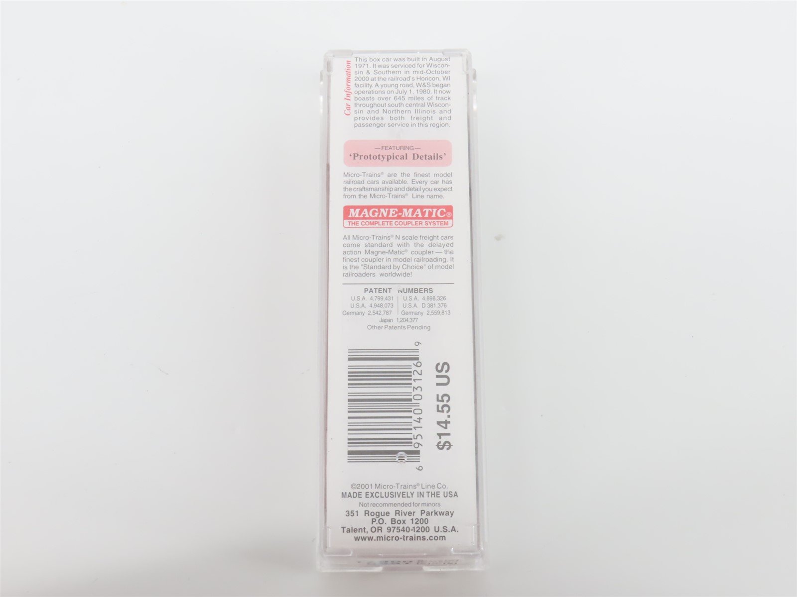 N Micro-Trains MTL 75070 WSOR Wisconsin & Southern 50' Double Door Boxcar 503135