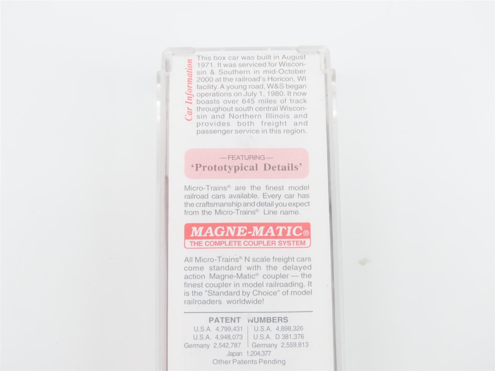 N Micro-Trains MTL 75070 WSOR Wisconsin & Southern 50' Double Door Boxcar 503135