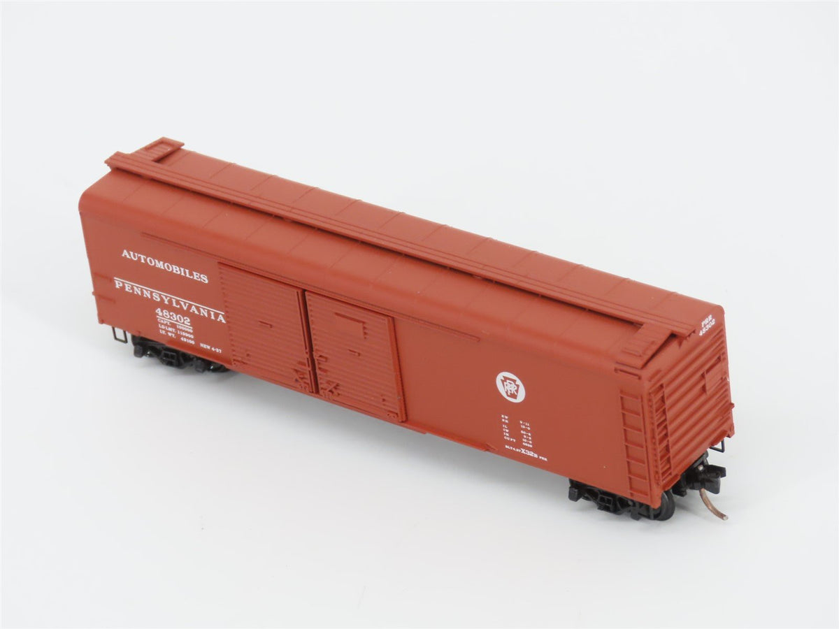 N Micro-Trains MTL 79010 PRR Pennsylvania 50&#39; Wagon Top Double Door Boxcar 48302