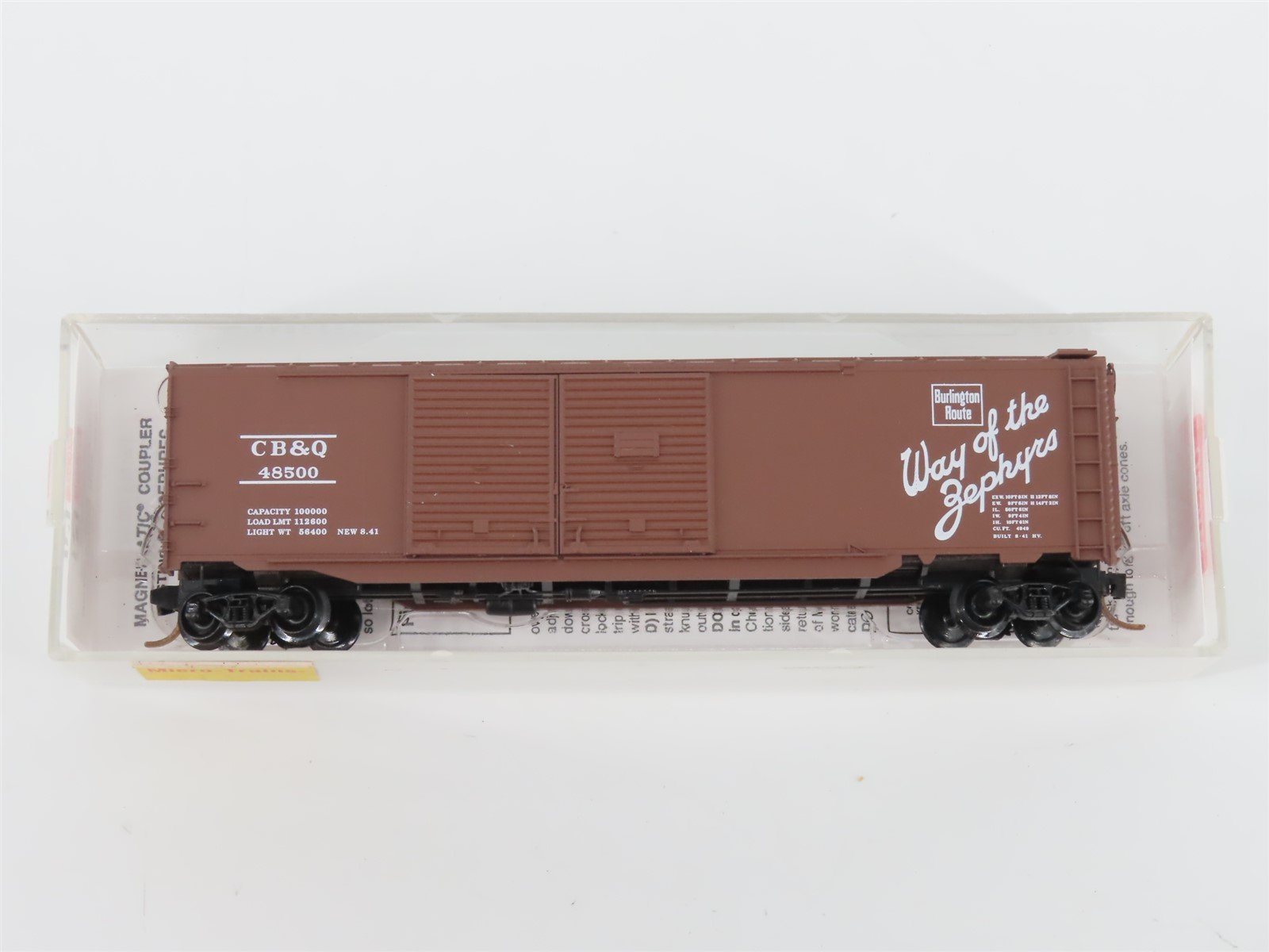 N Micro-Trains MTL 78090 CB&Q Burlington Route "Zephyrs" 50' Box Car 48500