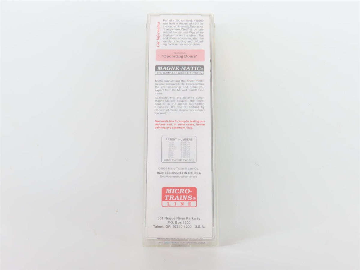 N Micro-Trains MTL 78090 CB&amp;Q Burlington Route &quot;Zephyrs&quot; 50&#39; Box Car 48500