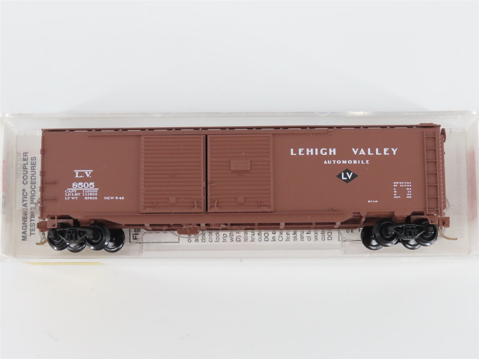 N Micro-Trains MTL 78040 LV Lehigh Valley 50' Double Door Auto Box Car #8505
