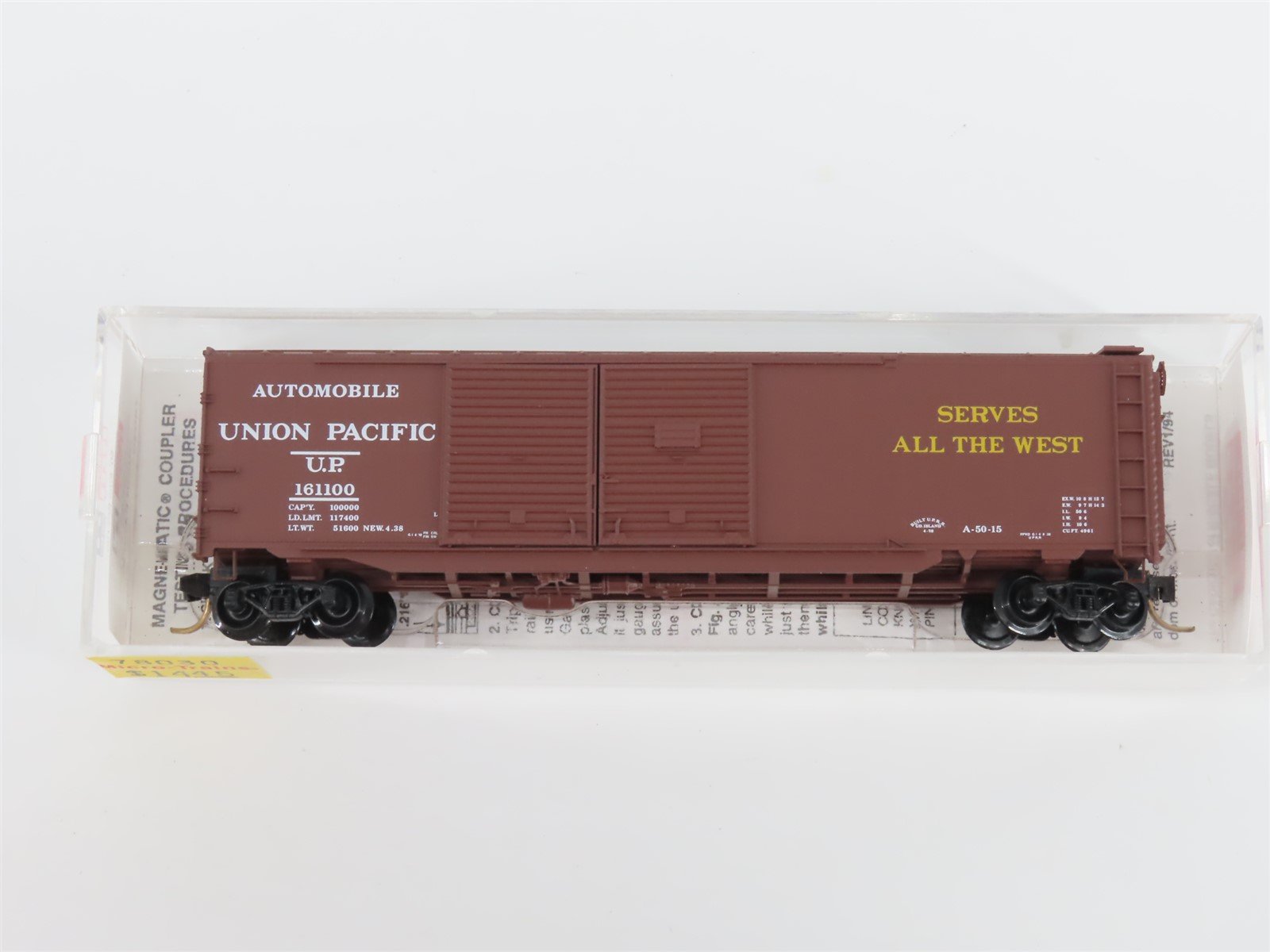 N Micro-Trains MTL 78030 UP Union Pacific 50' Double Door Auto Box Car #161100
