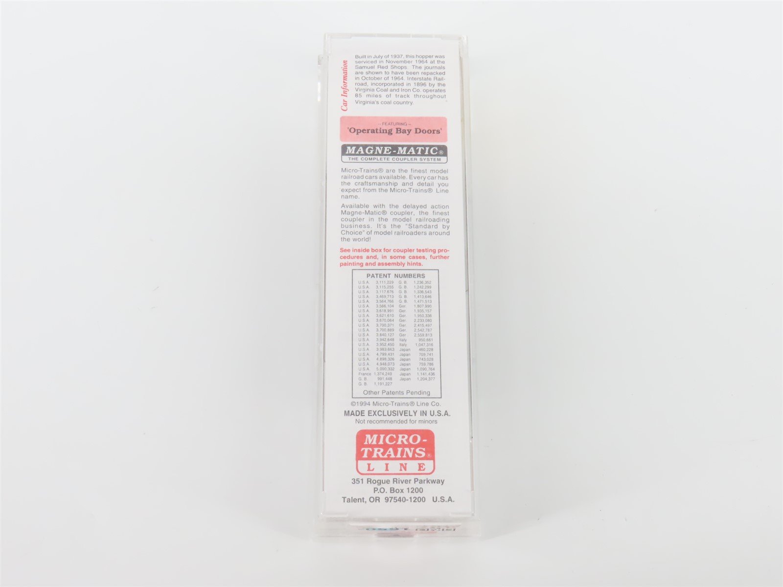 N Scale Micro-Trains MTL 87010 Interstate 33' 2-Bay Hopper #9234