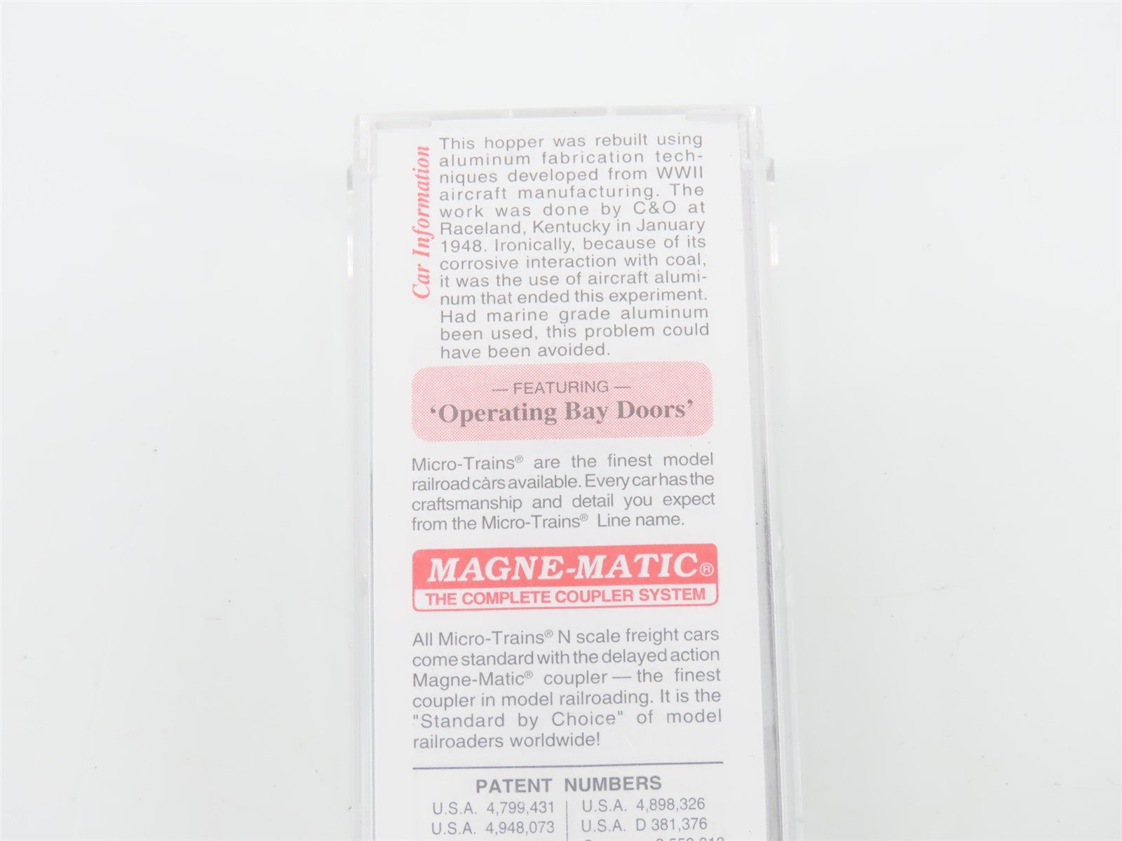 N Scale Micro-Trains MTL 86030 C&O Chesapeake & Ohio 33' 2-Bay Hopper #130