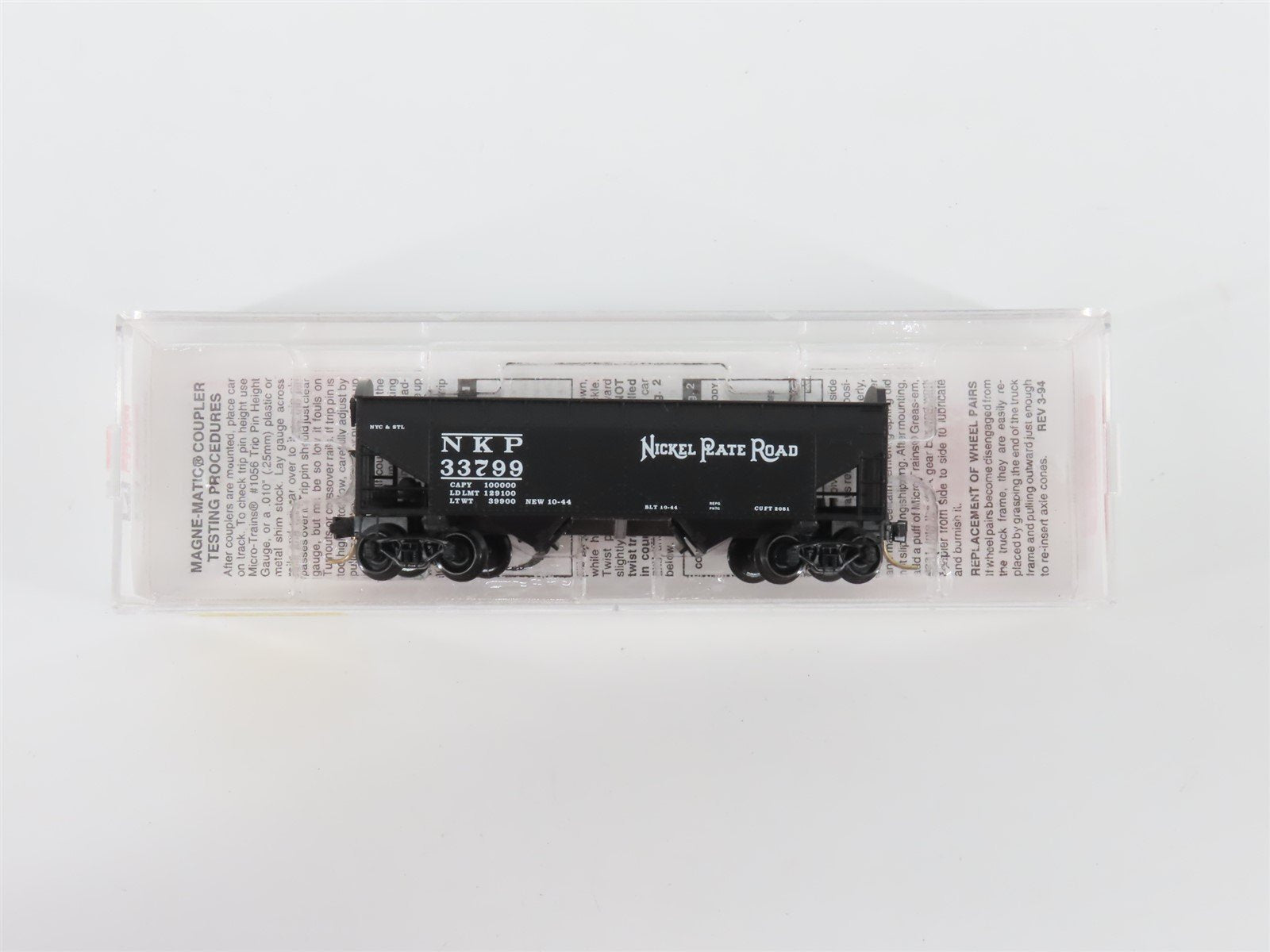 N Scale Micro-Trains MTL 86020 NKP Nickel Plate Road 33' 2-Bay Hopper #33799