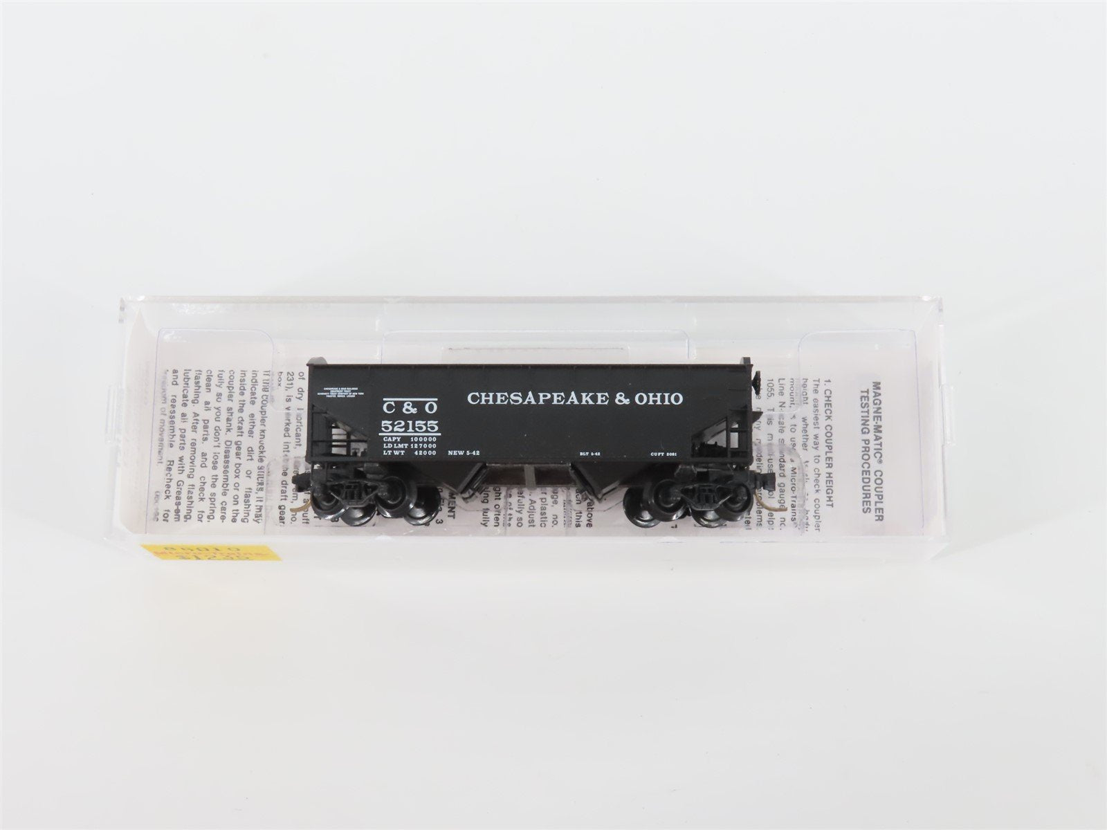 N Scale Micro-Trains MTL 86010 C&O Chesapeake & Ohio 33' 2-Bay Hopper #52155