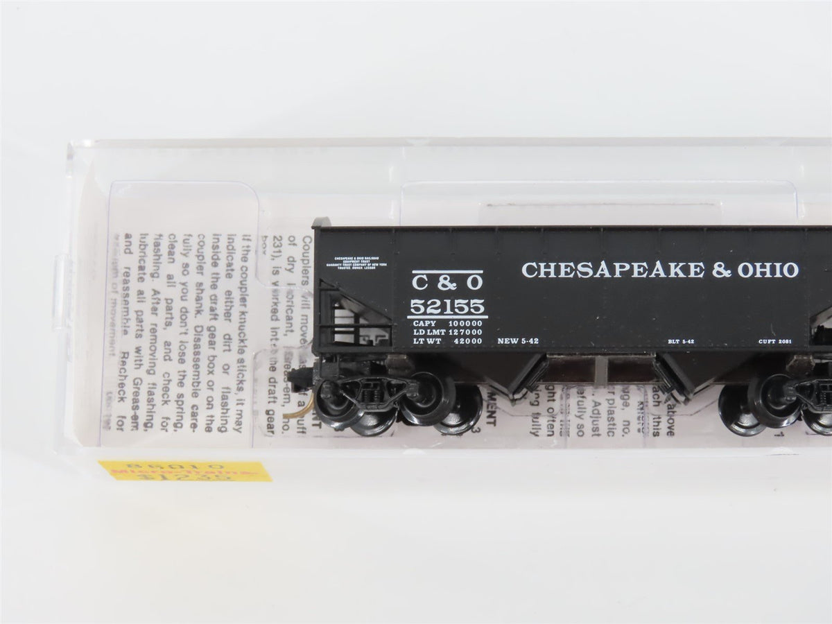 N Scale Micro-Trains MTL 86010 C&amp;O Chesapeake &amp; Ohio 33&#39; 2-Bay Hopper #52155