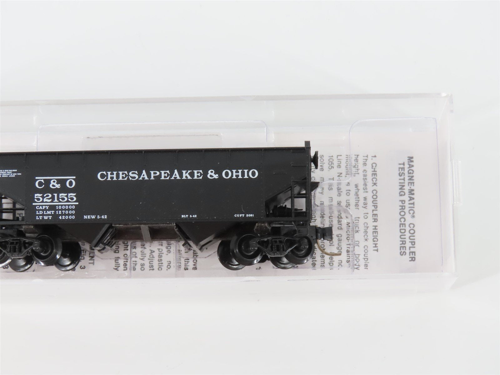 N Scale Micro-Trains MTL 86010 C&O Chesapeake & Ohio 33' 2-Bay Hopper #52155