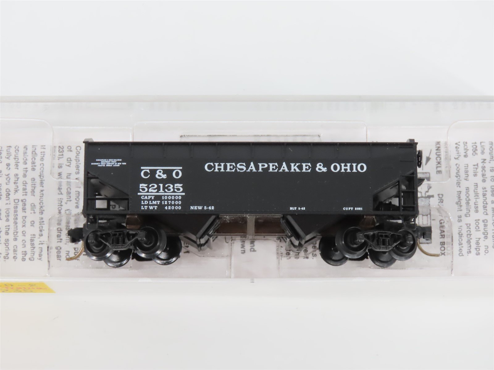 N Scale Micro-Trains MTL 86010 C&O Chesapeake & Ohio 33' 2-Bay Hopper #52135