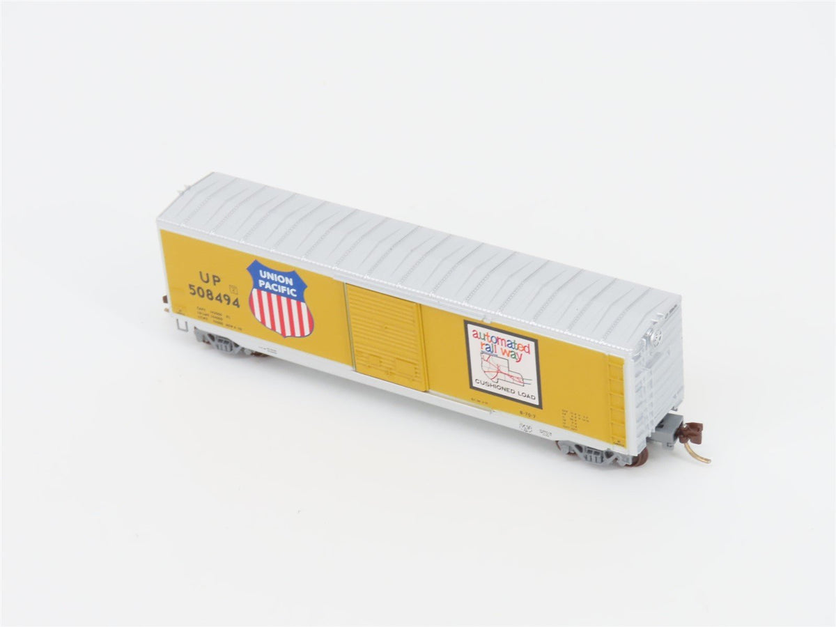 N Micro-Trains MTL 77090 UP Union Pacific&quot;Automated Rail Way&quot; 50 Box Car #508494
