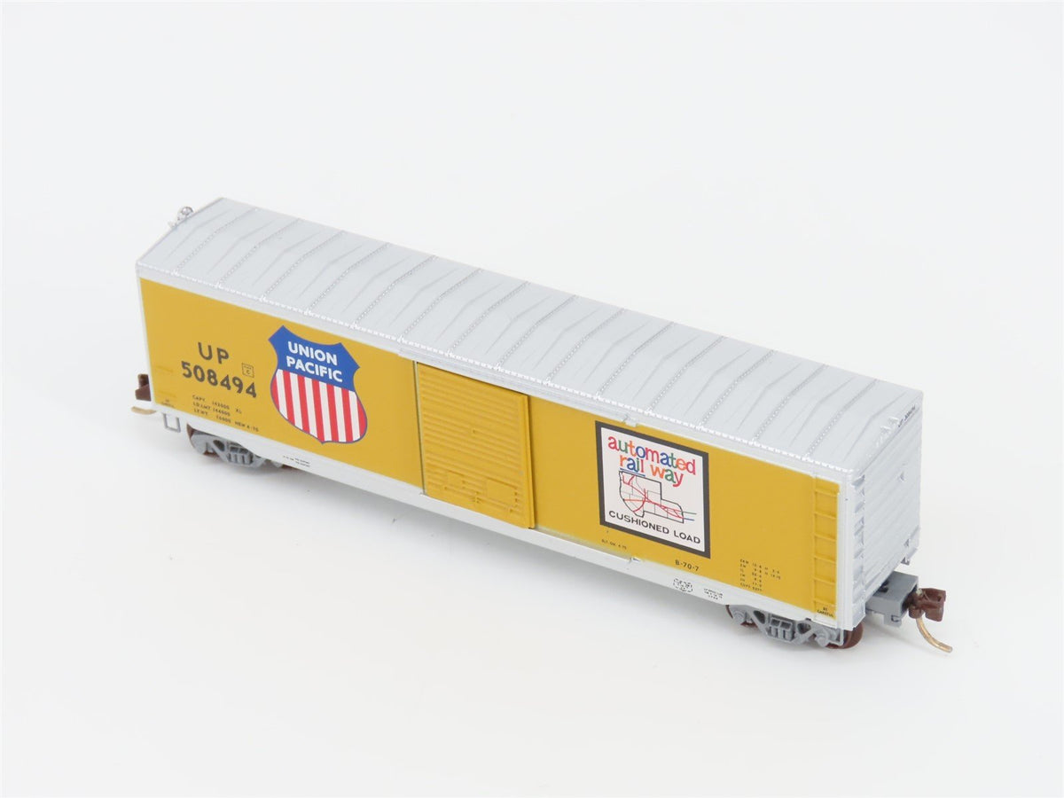 N Micro-Trains MTL 77090 UP Union Pacific&quot;Automated Rail Way&quot; 50 Box Car #508494